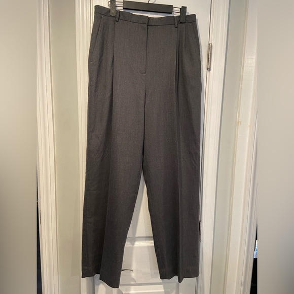 L.L. Bean Size 14 Gray Pleated Front Zip Up Wool Lined Dress Pants Trousers - Picture 1 of 12